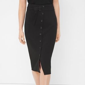 Pencil Skirt with Buttons and Slit